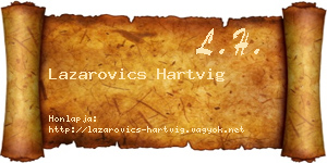 Lazarovics Hartvig névjegykártya